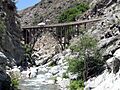 Bridge to Nowhere from upstream in the Narrows
