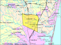 Census Bureau map of Lakewood Township, New Jersey
