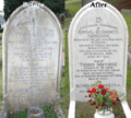 Comparison of before and after the monument restoration