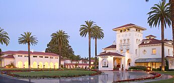 Dolce Hayes Mansion at dusk (cropped)