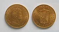 Dutch coin 10 guilders 1912
