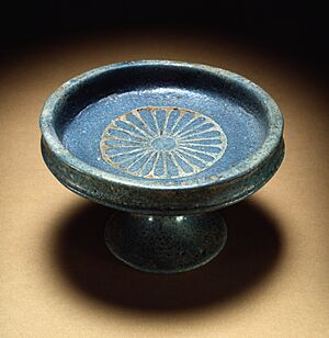 Egyptian - Blue Faience Saucer and Stand - Walters 481608 - Top
