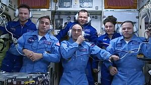 Expedition 63 crew greeting