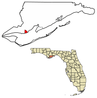 Location within Franklin County and Florida