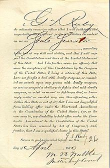 George Ruby 1870 oath of office