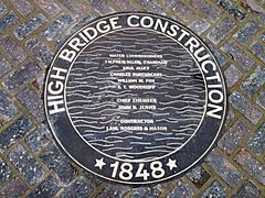 High Bridge re-opening - plaque High Bridge Construction