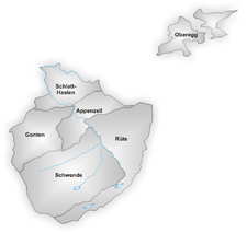 Karte Appenzell Innerrhoden Bezirke