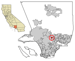 Location of South Pasadena in Los Angeles County, California