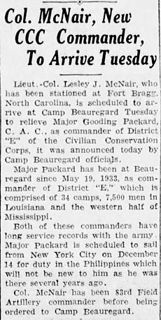 Lesley J. McNair (Louisiana CCC Commander)
