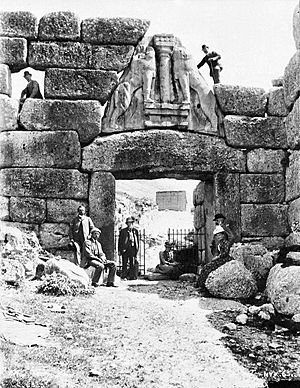 Lion Gate Mykene with Wilhelm Dörpfeld and Heinrich Schliemann
