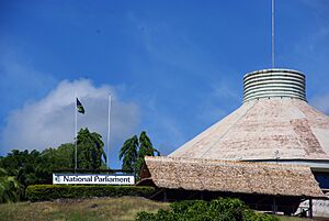 Long shot of the Solomon Islands Parliament House. (10708895683)