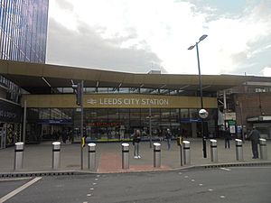 Main entrance, Leeds City railway station (4th March 2020)
