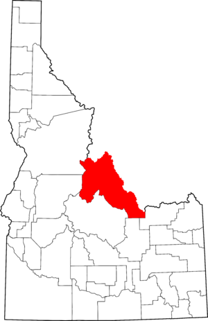 Map of Idaho highlighting Lemhi County