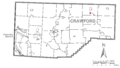 Map of Lincolnville, Crawford County, Pennsylvania Highlighted
