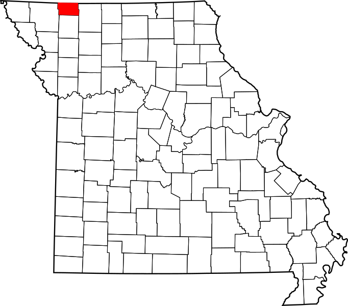 Image Map of Missouri highlighting Worth County