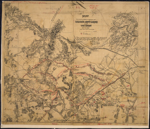 Map to Show Lines of March of Second Army Corps and The Enemy, Oct. 14, 1863. (between Warrenton and Bristoe... - NARA - 305831