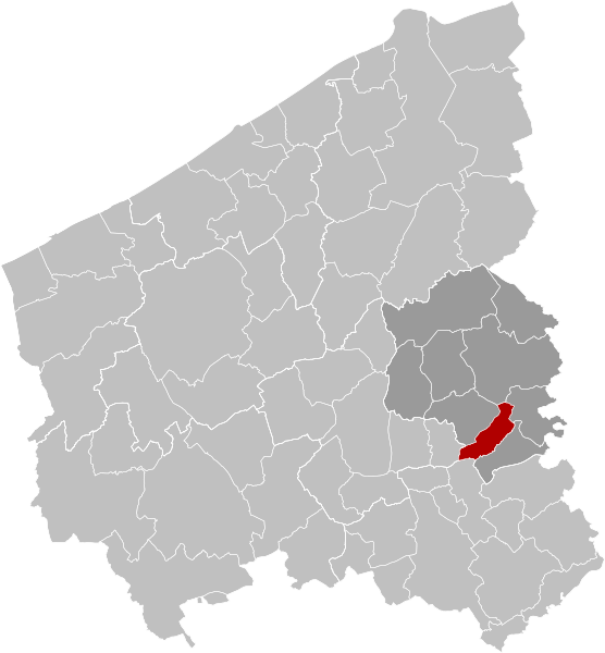 Oostrozebeke West-Flanders Belgium Map