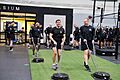 Photo of Army Secretary Mark Esper conduct physical training at Fort Bragg
