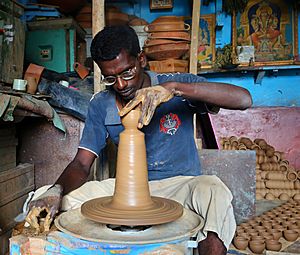 Potter working, Bangalore India