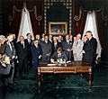 President Kennedy signs Nuclear Test Ban Treaty, 07 October 1963