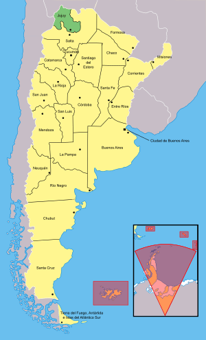 Location of Jujuy within Argentina