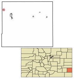 Location of Wiley in Prowers County, Colorado.