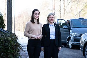 Ruotsin pääministeri Magdalena Andersson vieraili Suomessa 5.3.2022 (51919359843)