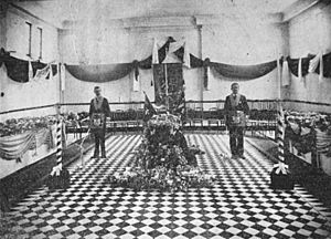 StateLibQld 1 73174 Sir Augustus Charles Gregory lying in state, Brisbane, 1905