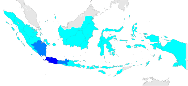 Sundanese language distribution map