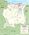 Suriname1991 Karte umstrittene Gebiete