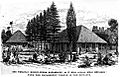 The Wesleyan Mission-House, Manargoody, as it will appear when repaired, with the Manargoody Temple in the distance (November 1855, p.120, Rev. Thomas Hodson) - Copy
