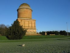 The golden glow of the Hamilton mausoleum on a December afternoon. - geograph.org.uk - 175523