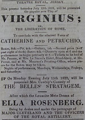 Theatre Royal Jersey 13 July 1822