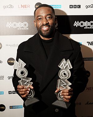 Thomas at the MOBO Awards in 2025 Newcastle, UK.jpg