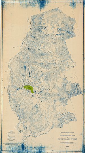 Topographical map of Garibaldi Provincial Park