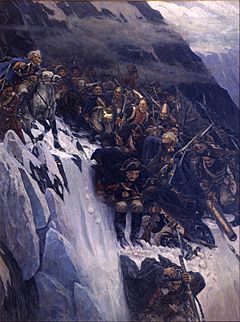 Vasily Surikov - Suvorov Crossing the Alps in 1799 - Google Art Project