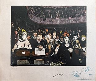 (Albi) Une première au théâtre Montmartre (1901) André Devambez Lithographie couleur