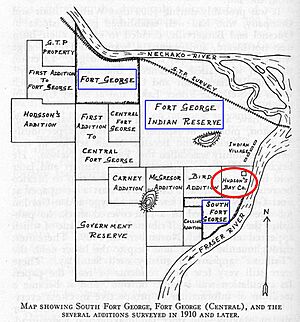 1910 map of the Fort George and South Fort George