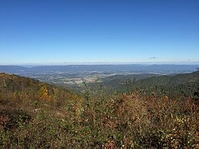 2016-10-25 10 38 42 View northwest from the Fishers Gap Overlook along Shenandoah National Park's Skyline Drive on the border of Page County, Virginia and Madison County, Virginia.jpg
