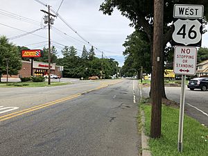 2018-07-30 10 28 27 View west along U.S. Route 46 just west of East Avenue in Washington Township, Morris County, New Jersey
