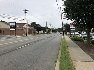 2018-09-08 13 14 33 View south along Morris County Route 665 (South Salem Street) at Washington Avenue in Victory Gardens, Morris County, New Jersey