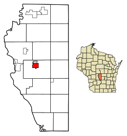 Location of Adams in Adams County, Wisconsin.