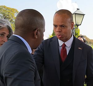 Ambassador Gaspard with Deputy Minister Masina (cropped)