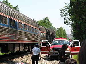 Amfleet cars and first responders after July 2011 grade crossing accident