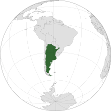 Argentina shown in dark green.
