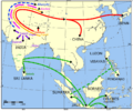 Brahmic script travel from India