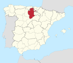 Map of Spain with Burgos highlighted