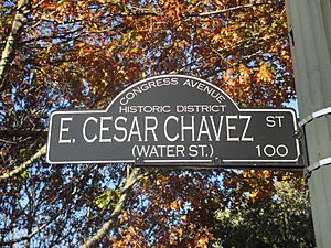 Cesar Chavez Street sign in Austin, TXIMG 6250