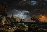 Claude-Joseph Vernet - A Shipwreck in Stormy Seas (Tempête) - c 1773 - National Gallery UK