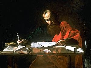 File"-Saint Paul Writing His Epistles" by Valentin de Boulogne